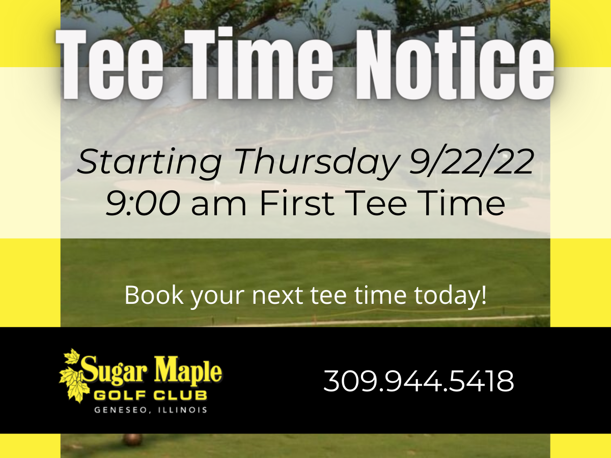 First Tee Time Notice